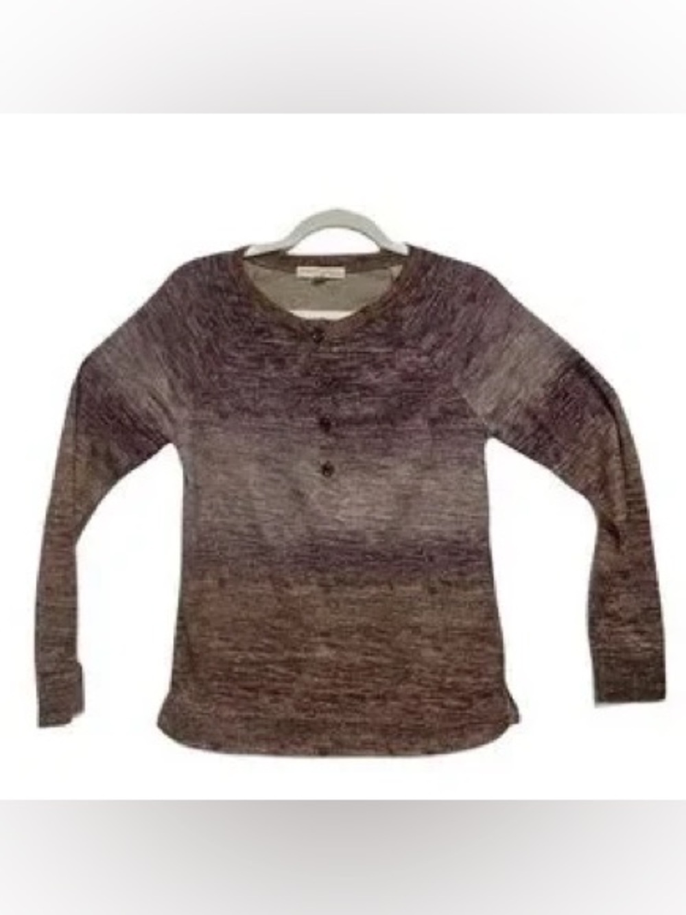 Farmers Market Burgundy Brown Long Sleeve Gradient Lightweight Sweater Top SZ PS